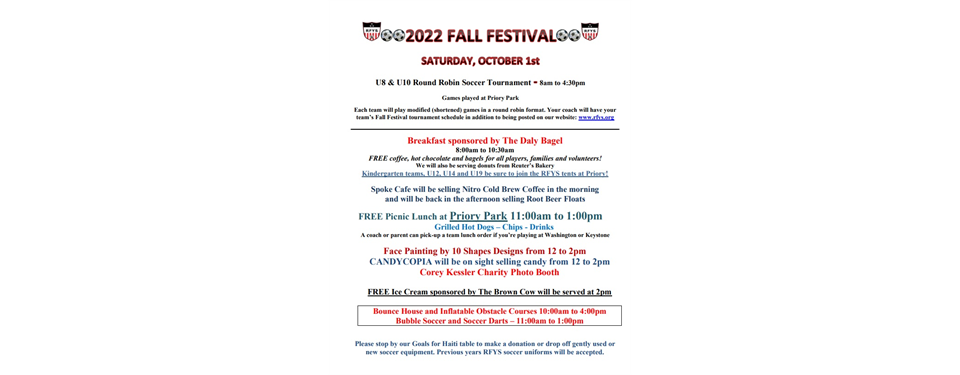 RFYS Fall Fest is Oct 1!